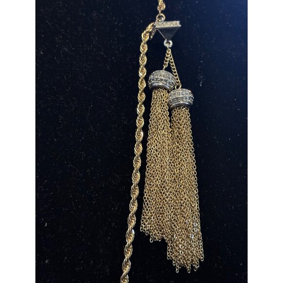 Banana Republic Gold-Tone Tassel Necklace With Rhinestone Accents & Twisted Rope - Picture 5 of 8